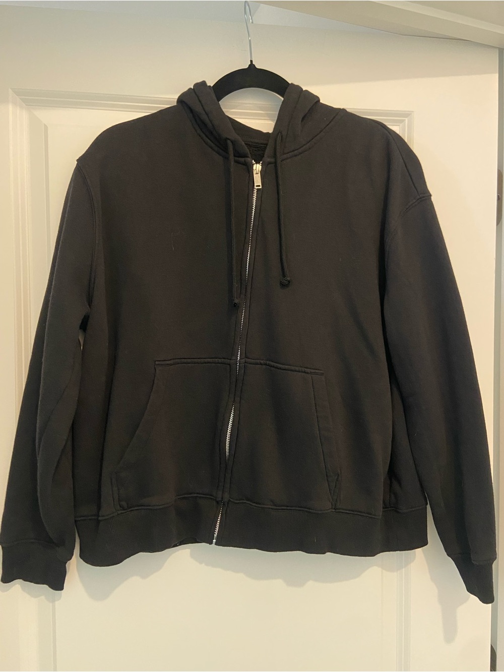 H&M Black Full-Zip Hooded Sweatshirt